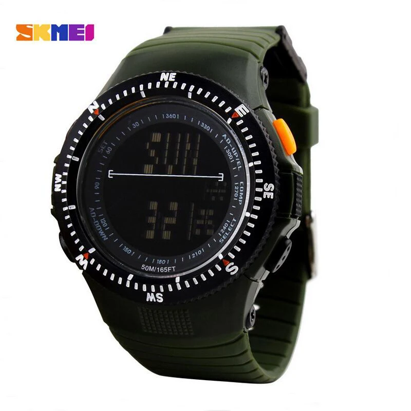 SKMEI 0989, мужские спортивные часы, модные часы, мужские повседневные кварцевые часы, светодиодный, цифровые, водонепроницаемые, военные наручные часы