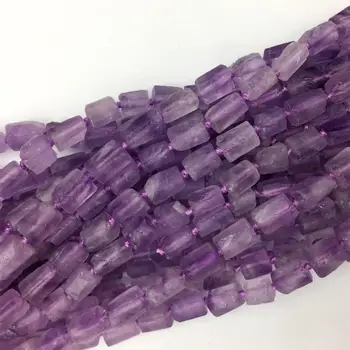 

Natural Raw Mineral Purple Lavender Amethyst Nugget Free Form Loose Rough Matte Faceted Necklace Bracelet Jewelry Beads 06056