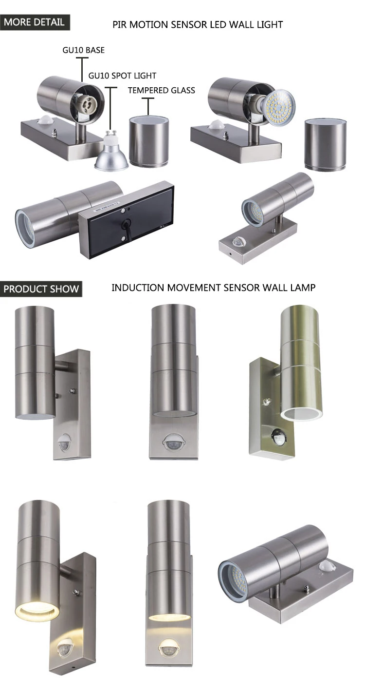 Conduzida da Parede Impermeável ao ar Varanda com Motion Sensor de Dois Cabeça Dupla Movimento Indução Luz Livre Auto on Off Luzes Led Lado 5 w Ip65 3 Luminárias de parede externas