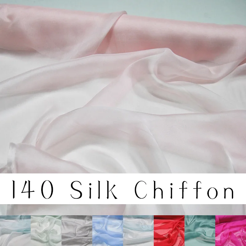 LEO& LIN шелковая шифоновая рубашка шелк сплошной цвет в Весна-осень мягкая летящая шелковые ткани тканевого материала(1 метр