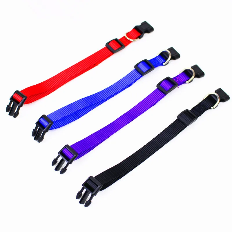 Nylon dog collars for small dogs Pet Cat Collar 4 Sizes 4 colors adjustable 
