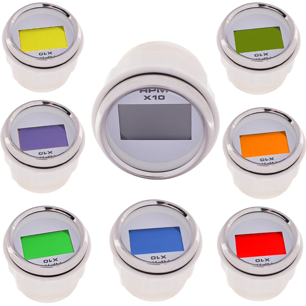 

52mm Digital Tachometer for Diesel Generator Engine Vessel Boat Outboard Engine 8 Color LED Digital Hourmeter tacho gauge