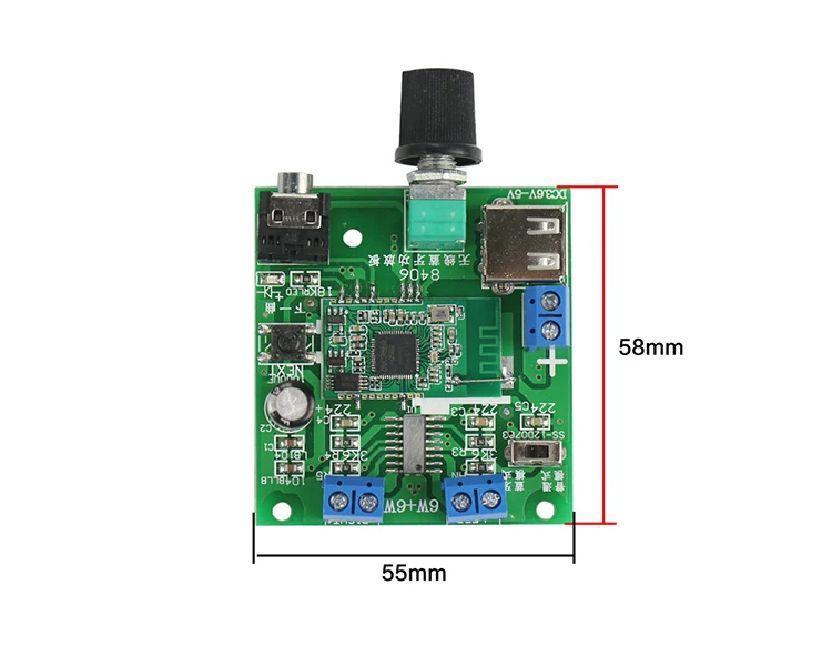 Ghxamp 6 Вт+ 6 Вт Bluetooth усилитель Беспроводная аудио Плата V2.0 Класс D гитара Настольный аудио динамик Diy с 3,5 мм AUX DC3.6-5V