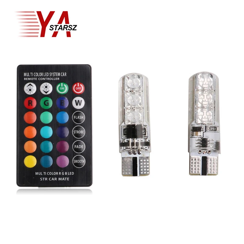2шт / комплект 5050 СМД RGB светодиодная Лампа T10 194 168 W5W автомобилей Клин света сигнала поворота крытый купол на танкетке свет лампы с дистанционным управлением 2шт / комплект 5050 СМД RGB светодиодная Лампа T10 194 168 W5W автомобилей Клин света сигнала поворота крытый купол на танкетке свет лампы с дистанционным управлением