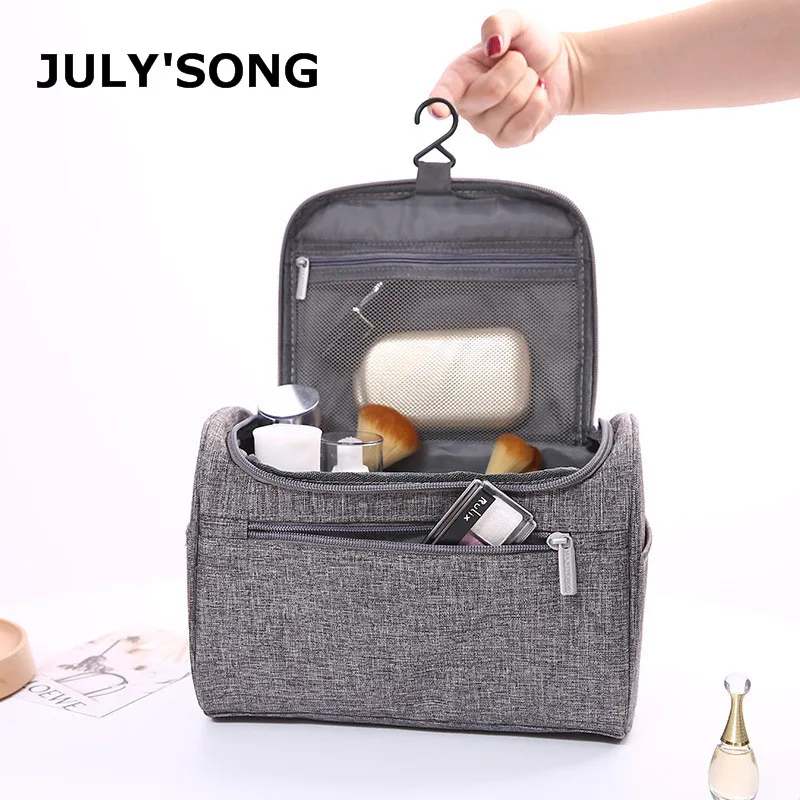 

JULY'S SONG Multifunctional Travel Cosmetic Bag Waterproof Wash Toiletry Bag Solid Portable Organizer Make Up Cases