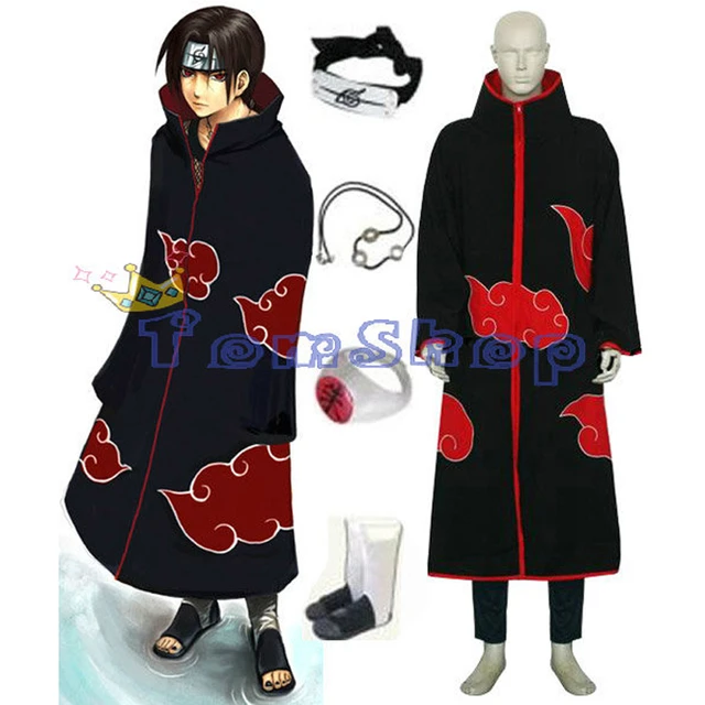 Anime Naruto Akatsuki Itachi Deluxe Cosplay Costume 7 In 1 Full Combo Set  (cloak+t-shirt+pants+headband+boots+necklace+ring) - Cosplay Costumes -  AliExpress