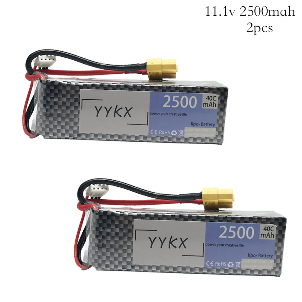 

Аккумулятор lipo высокой мощности, 11,1 В, 2500 мАч, 40c, 3s, 2 шт.