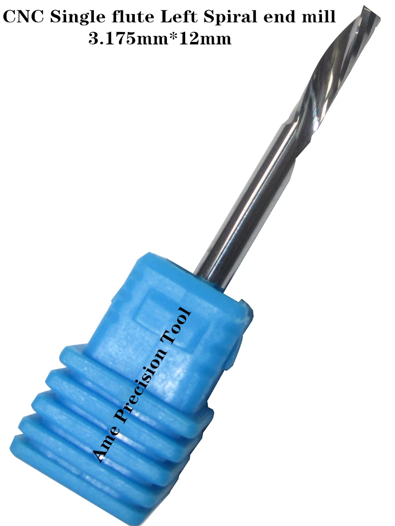 3.175mm*12mm Freeshipping CNC carbide end mill tool,Single Flute Left