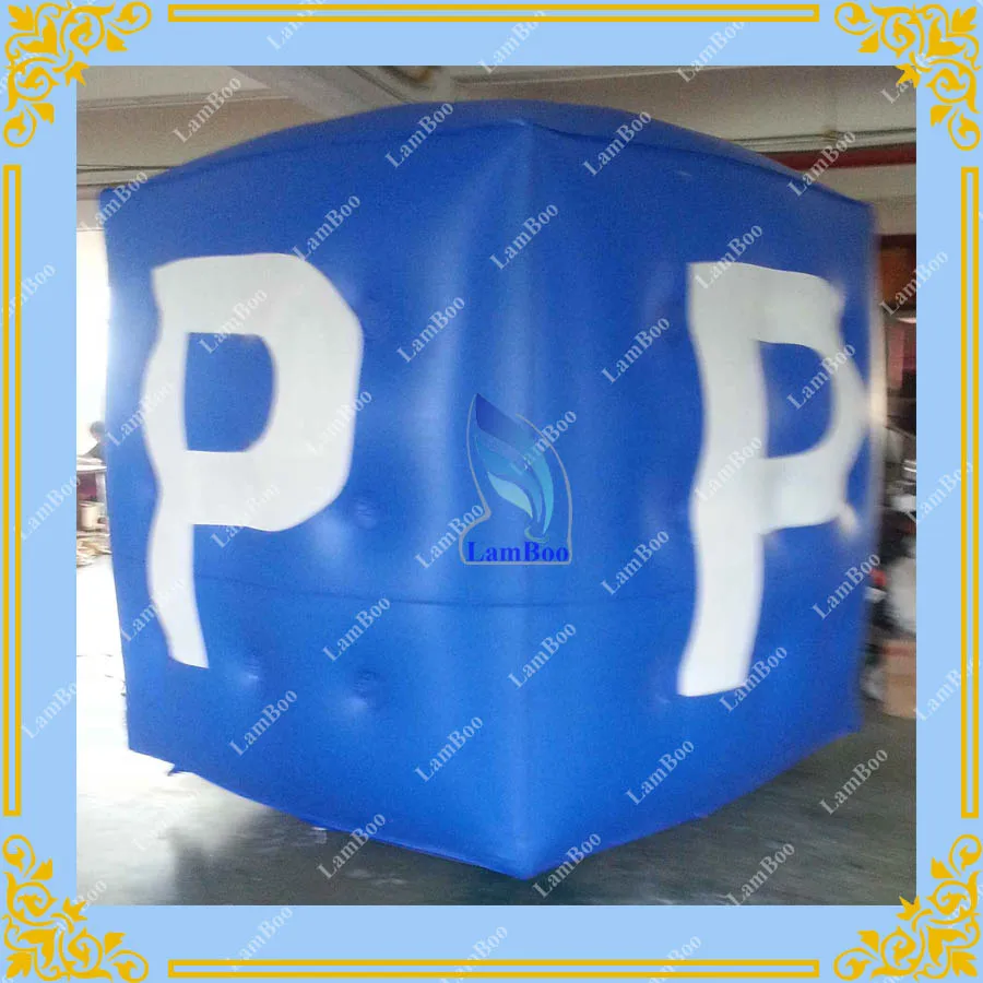 Синий 6.5ft надувной шар в форме Куба с гелием большой P печать 2 метра рекламный надувной шар для вашего бизнеса