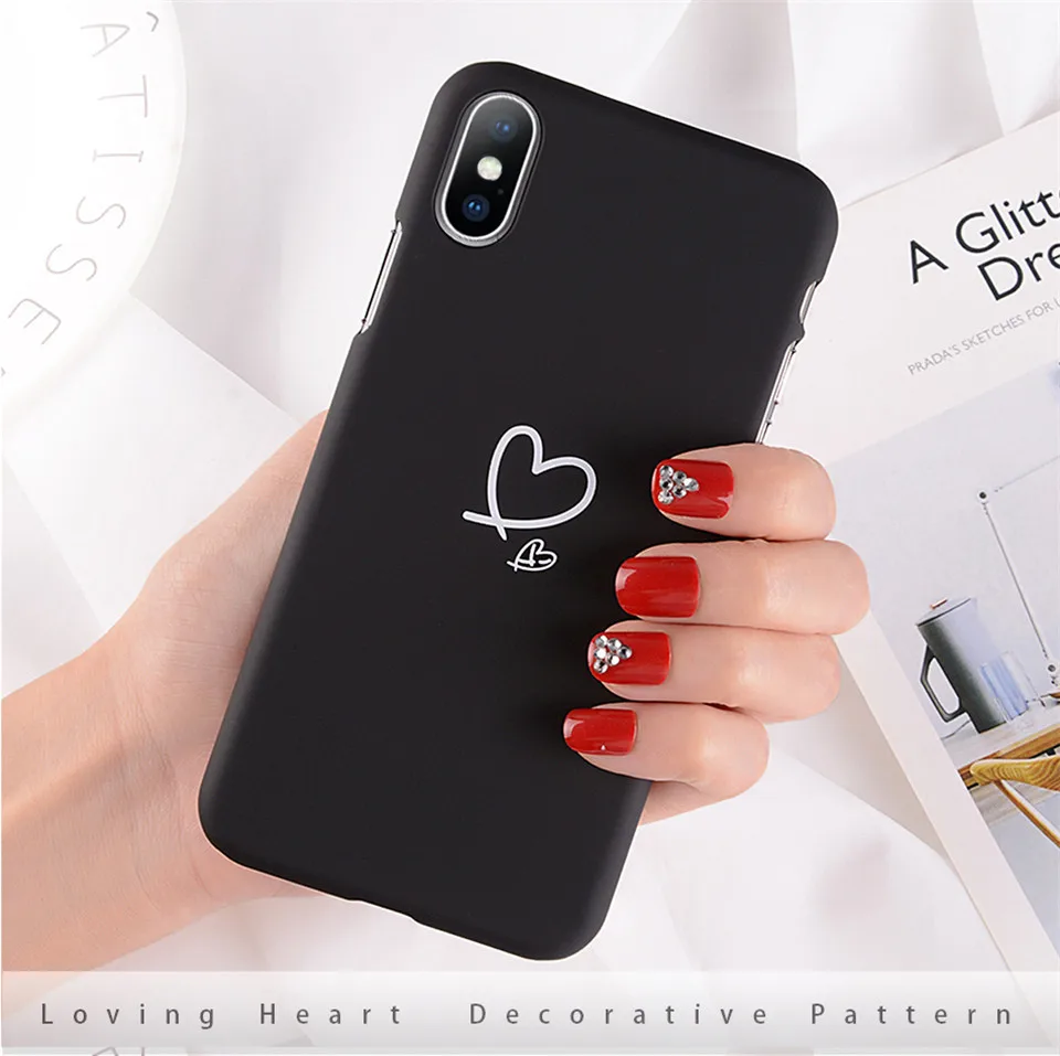 Lovebay чехол для телефона для iPhone 6, 6s, 7, 8 Plus, X, XR, XS Max, модный жесткий чехол из поликарбоната с мультипликационным принтом Love Heart love is simple для iPhone 8, чехол Capa