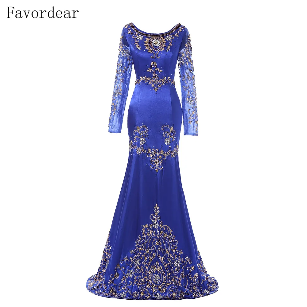 Buy Favordear 2017 Rhinestone Beading Royal Blue Long
