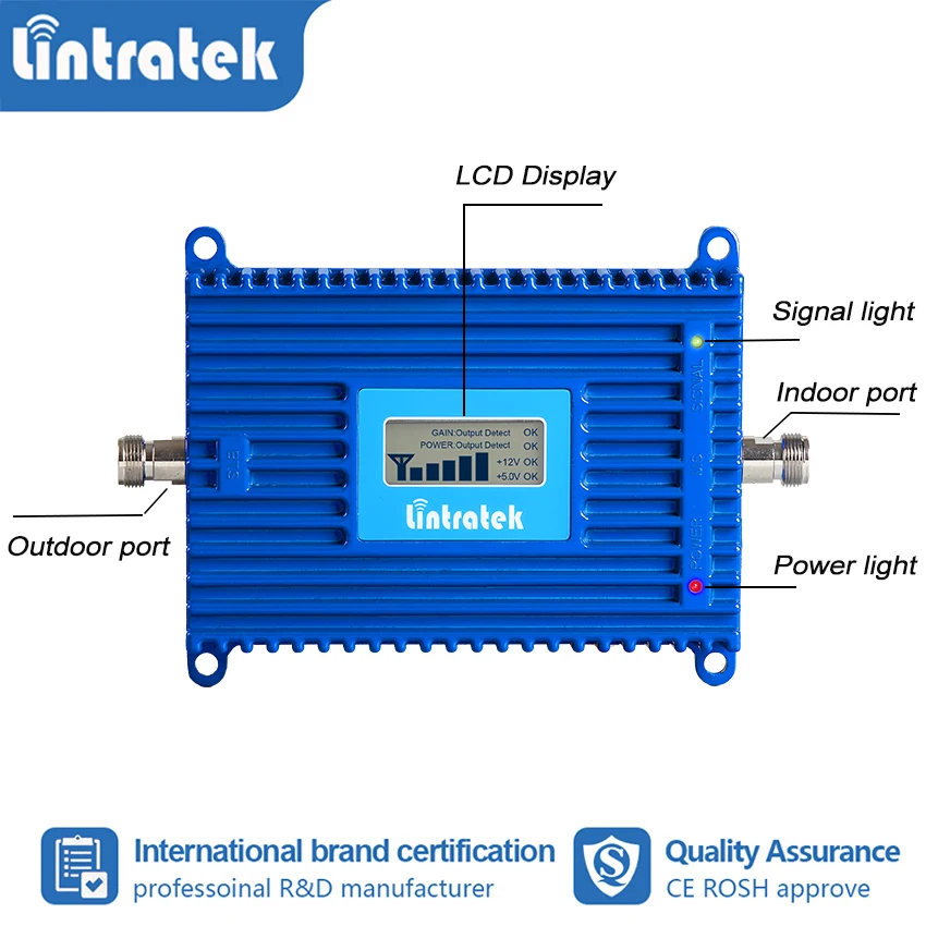  Lintratek 70dB High Gain 4G LTE B3 FDD 1800MHz Cellphone Signal Booster 4G Internet Cellular Amplif