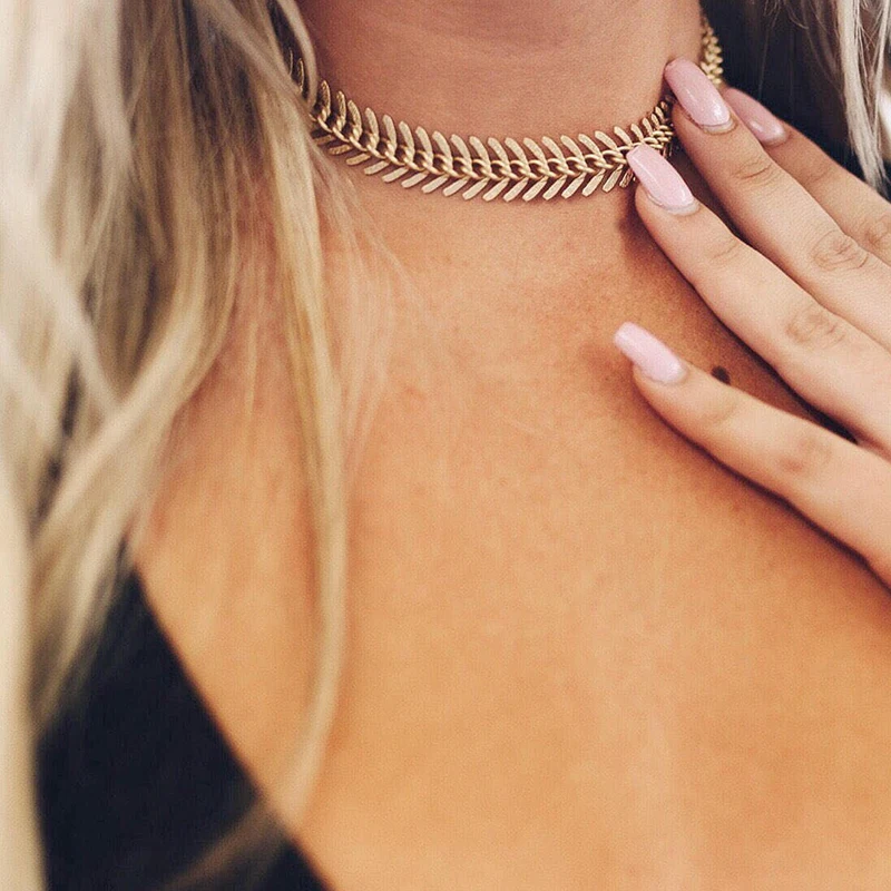 

New Fashion Fishbone Chain Choker Necklace chunying brand jewelry XL822