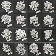 10x10 мм 20 квадратная форма pcs Алфавит 26 букв бусины браслет Цепочки и ожерелья для бусина для изготовления украшений аксессуары