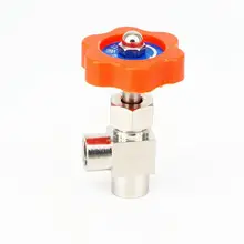 Локоть никелированный медный игольчатый клапан 1/" BSP Женский x 1/8" BSP с внутренней резьбой Максимальное давление 0,8 МПа