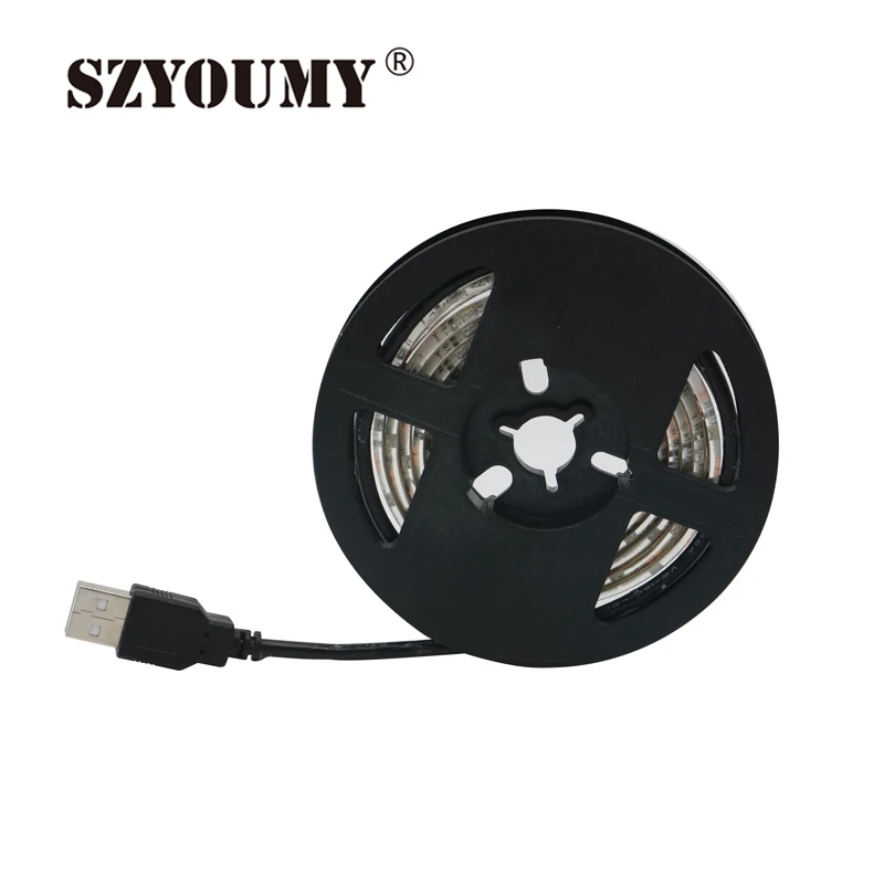 SZYOUMY DC 5 В USB кабель Светодиодные ленты света 2835 SMD гибкие Светодиодные ленты e DIY Декоративные автомобилей велосипедов ТВ фон огни