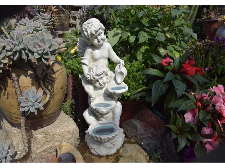 Наружная садовая Смола Ангел мальчик украшения Скульптура во дворе садовая мебель ремесла вилла парк балкон фигурки украшения
