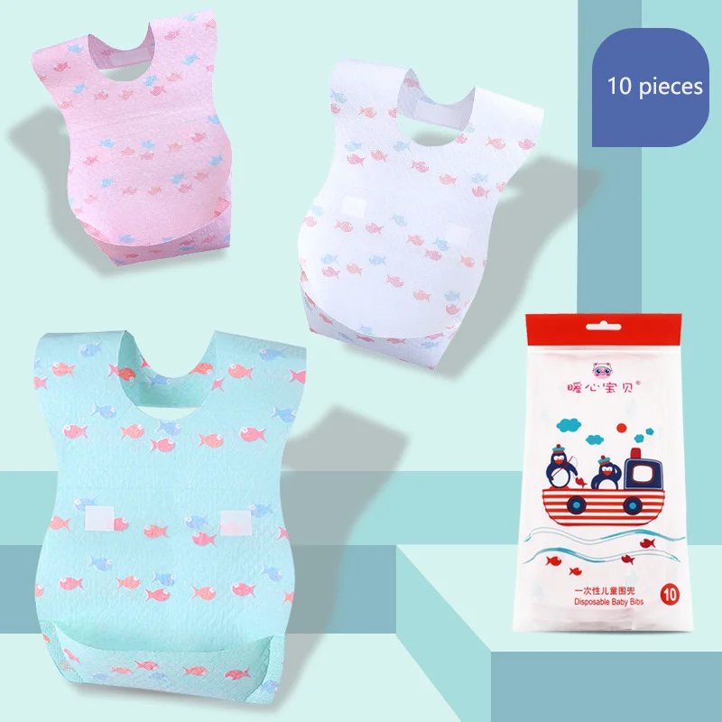 

10 pcs/set Maternal and child supplies warm heart baby child bib bib baby disposable Baby Clothing Product Towel Bandanas