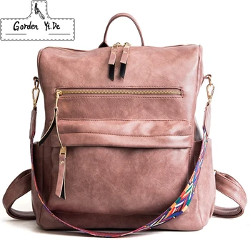 

Famous Brand Students Black Backpacks Leather Pu Zipper Bag Female Girls School Bags For Travel Party Large Ladies Purse