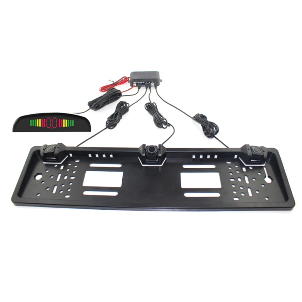 

Car Parking Sensor LED Display European License Plate Frame Vehicle Backup Radar Punch Free NR-shipping