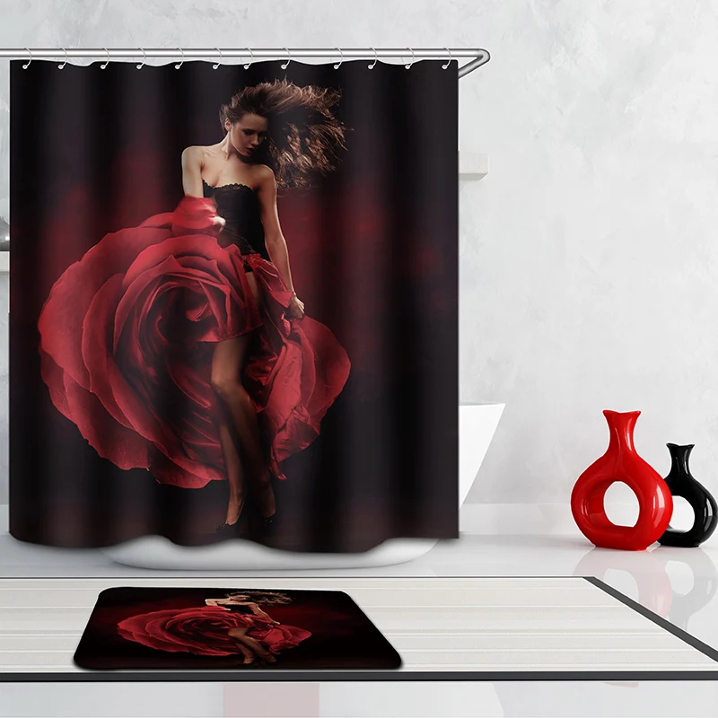 Buy Shower Curtain Waterproof Polyester Fabric Printed