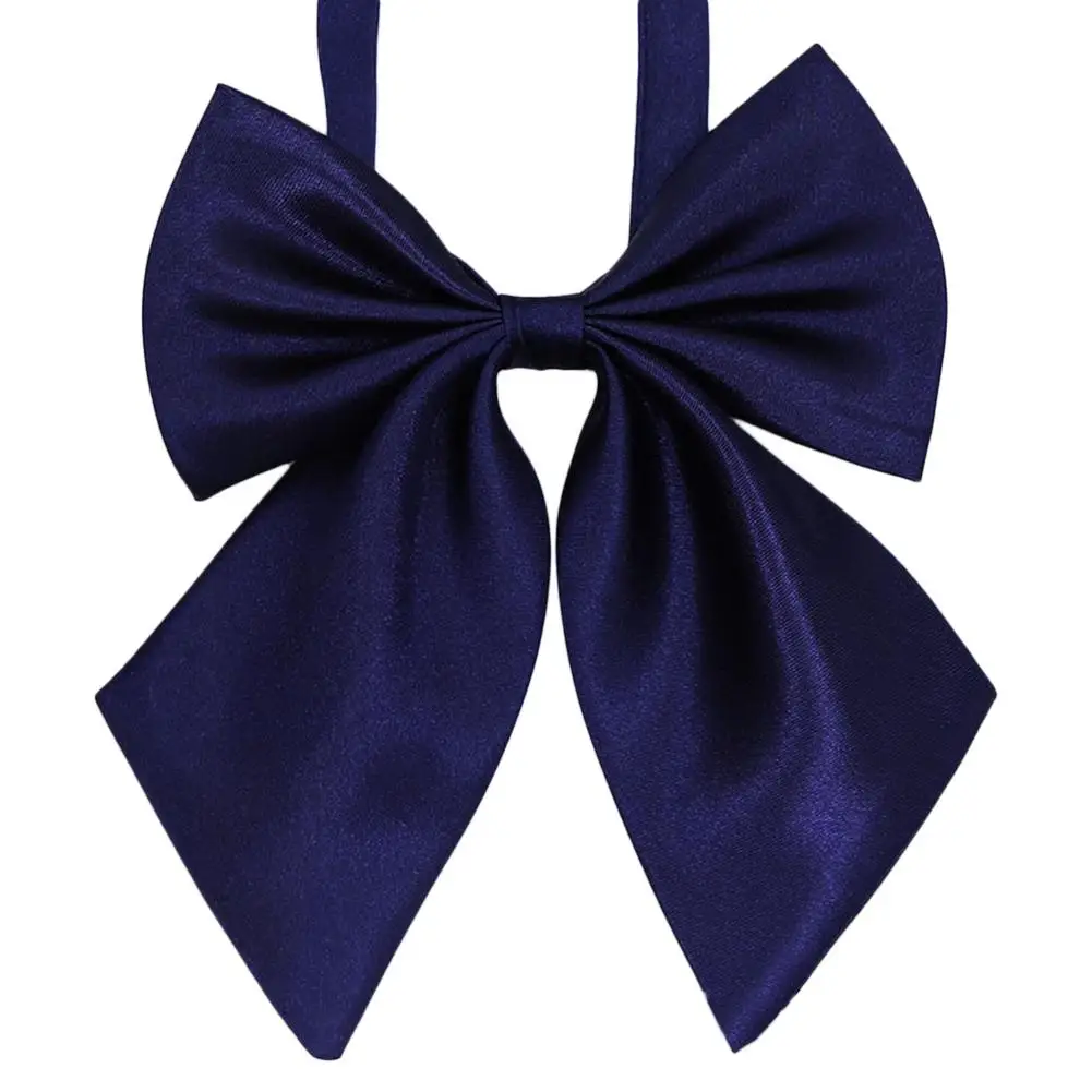 Японский стиль JK галстук-бабочка сплошной цвет для студенческой Формы Дамы угловой галстук-бабочка Лолита косплей Детская рубашка украшения на шею - Цвет: Navy Blue