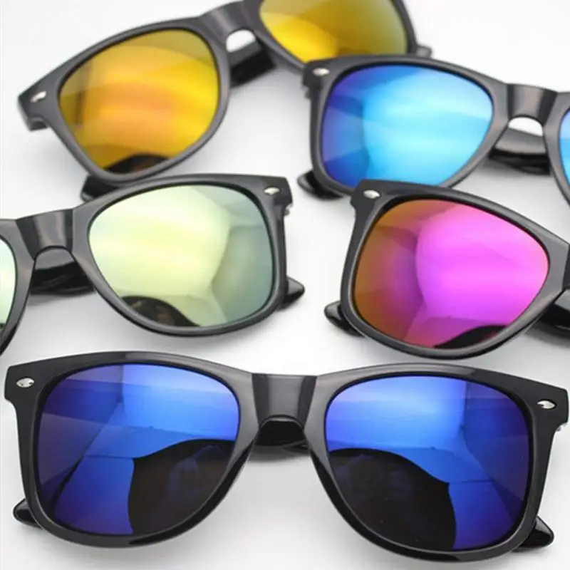 

Fashion Retro Sunglasses Men Women Beach Mirror UV Protection Black Frame Eyewear Sun Glass