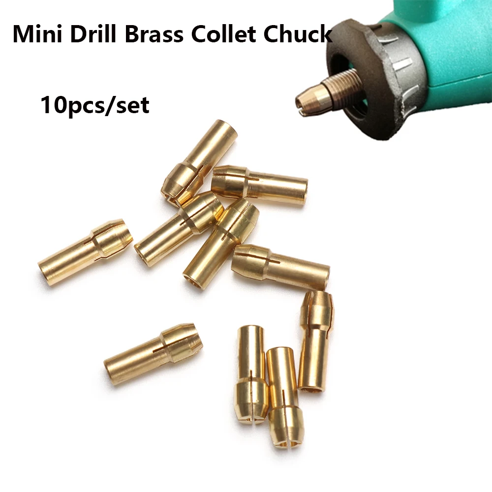 

10Pcs Mini Drill Brass Collet Chuck 4.8mm Shank for Rotary Tool 0.5-3.2mm Fit For Rotary Tools / Pin Vises Tool Accessories