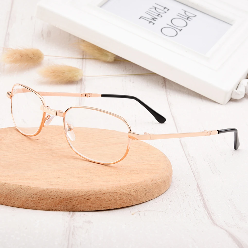 Мужские и женские складные очки для чтения с коробкой унисекс, металлические линзы из смолы, складные очки для очков