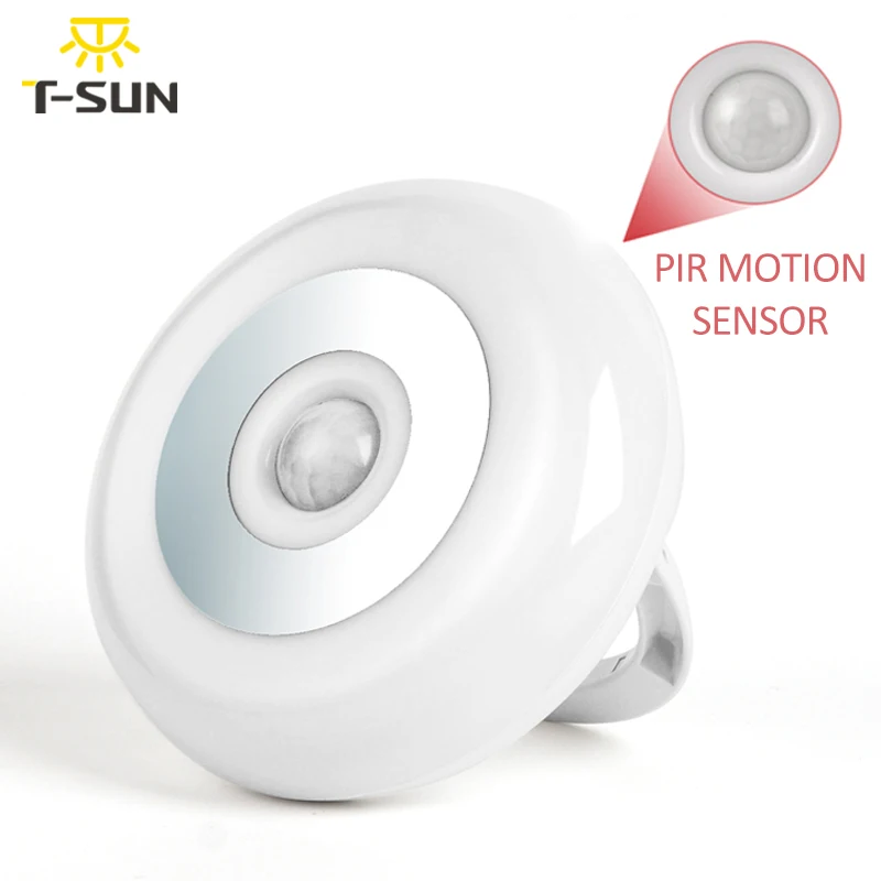 T-SUNRISE PIR датчик движения ночник Магнитный Клей шкаф коридор кровать LED сенсор свет
