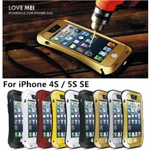 Original LOVE MEI Powerful Drop resistance Gorilla Glass Aluminum Metal Armor Dirt Waterproof Case for iPhone