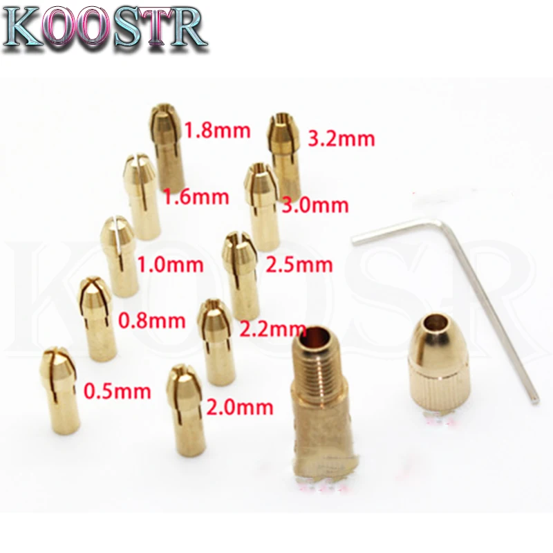 

13PCS Drill Chuck Set Micro drill self-tightening chuck 2MM small electric drill bit clamp