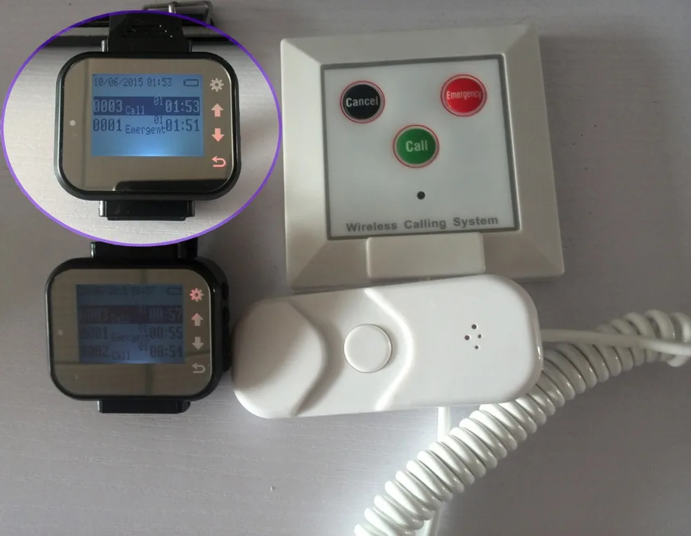 US $242.25 Hospital Paging System Health Center Panel 1 Smart Watch 15 Nurse Call Button