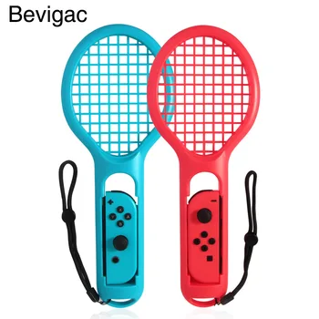 

Bevigac 1 Pair Tennis Racket Racquet Motion Sensing Game Accessory for Nintendo Switch Game Mario Tennis Aces Joy-Con Controller