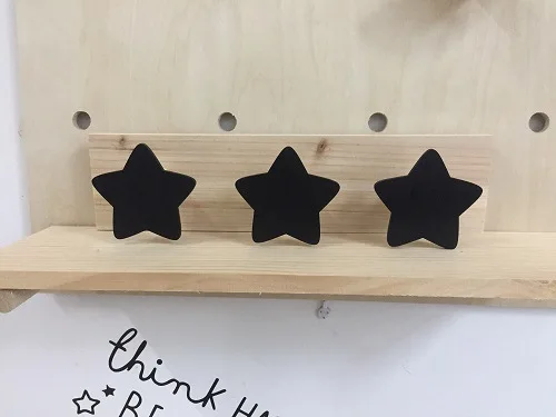 Милые красочные деревянные держатели для хранения подвесная лента лебедь настенные подвесные декоративные полки для детской комнаты - Цвет: Three black stars