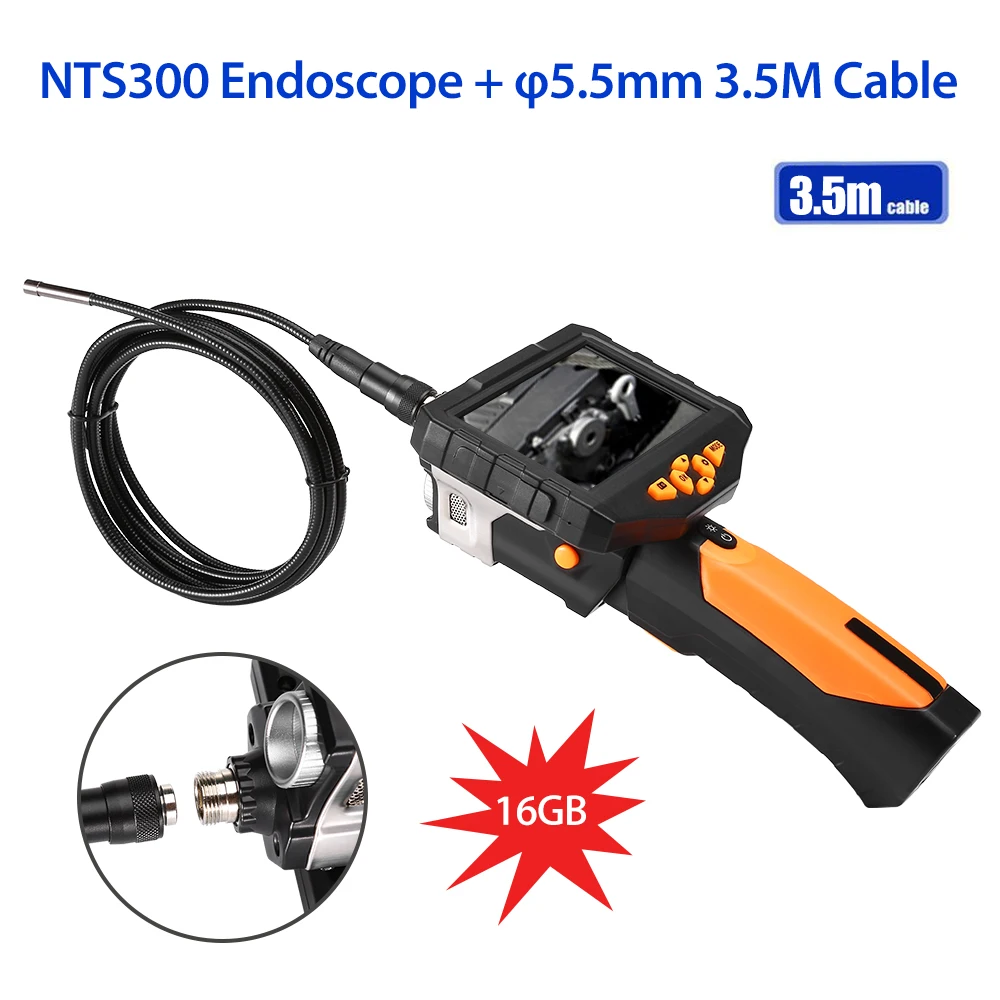 

5.5mm borescope Camera Eyoyo NTS300 4.3" color LCD Display Monitor Inspection Endoscope 6 LEDS Borescope 3.5mm Snake Tube Cam