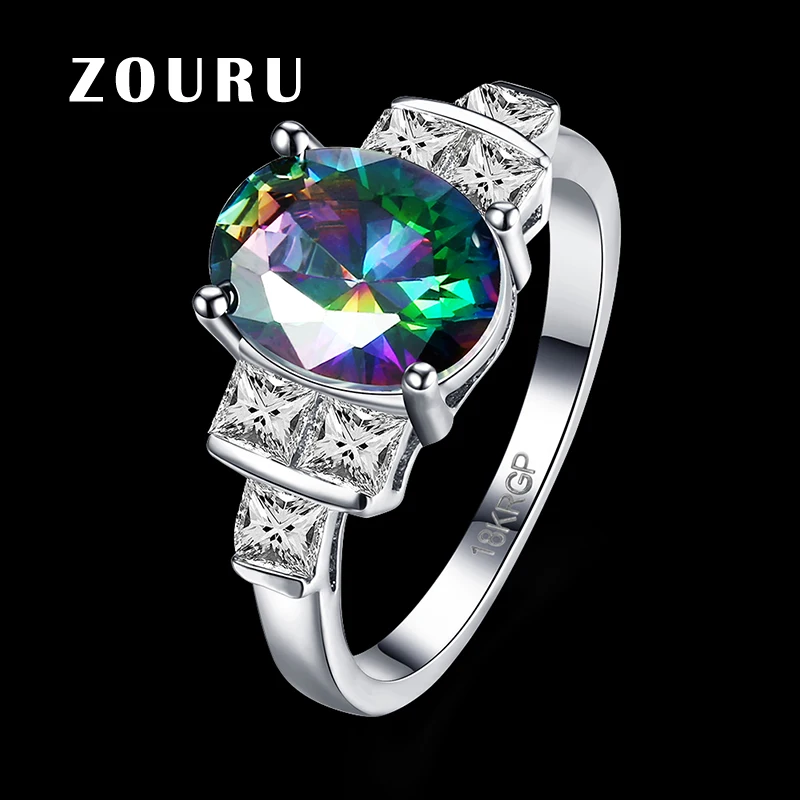 zouru brand new fashion ring white gold plating clearance oval shape colorful aaa cubic zircon ring fine women jewelry bijoux - Clearance Wedding Rings zouru brand new fashion ring white gold plating clearance oval shape colorful aaa cubic zircon ring fine women jewelry bijoux - Clearance Wedding Rings