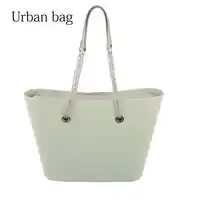 2019 New Big EVA Bag with Inner Pocket Colorful Long Silver Chain Handles Obag Style Waterproof Women bag Shoulder bag