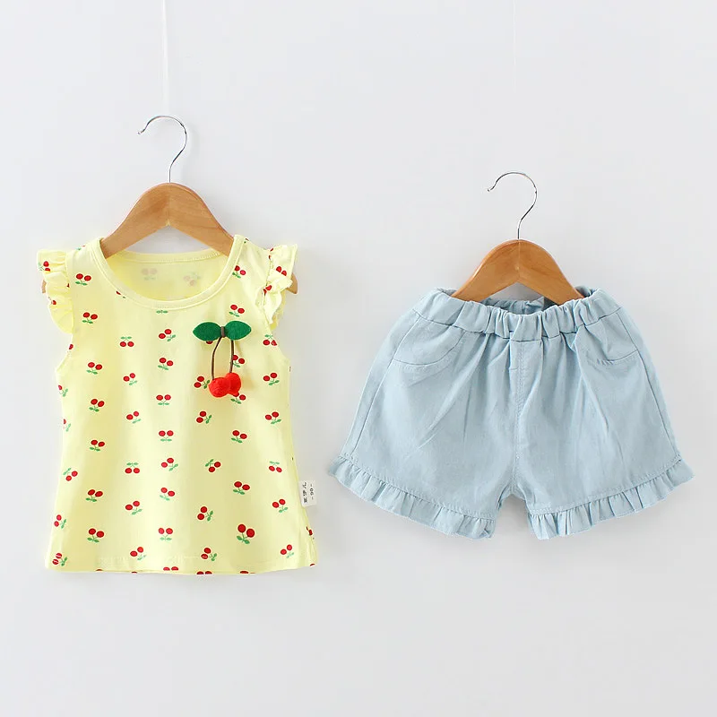 Moonker 2Pcs Toddler Baby Girls Boys Summer Shorts Outfits Cartoon Vest Tops Shorts Set for 1-3T 