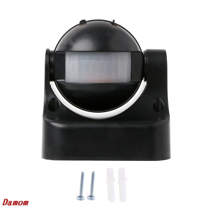

Outdoor 180 degree Degree Security PIR Motion Movement Sensor Detector Switch Black Damom tingchan