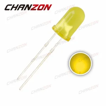 100pcs 5mm Diffused Round LED Diode Yellow Through Hole LED Light-Emitting Diode 5 mm 20mA DIP Lamp Light Electronics Components
