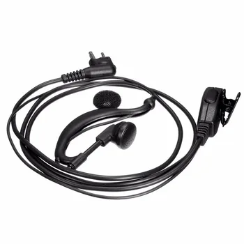 

New Black 90cm G-Shape Headset Earpiece Headphone With Mic For Walkie Talkie CP040 2 Pins For Motorola Radio
