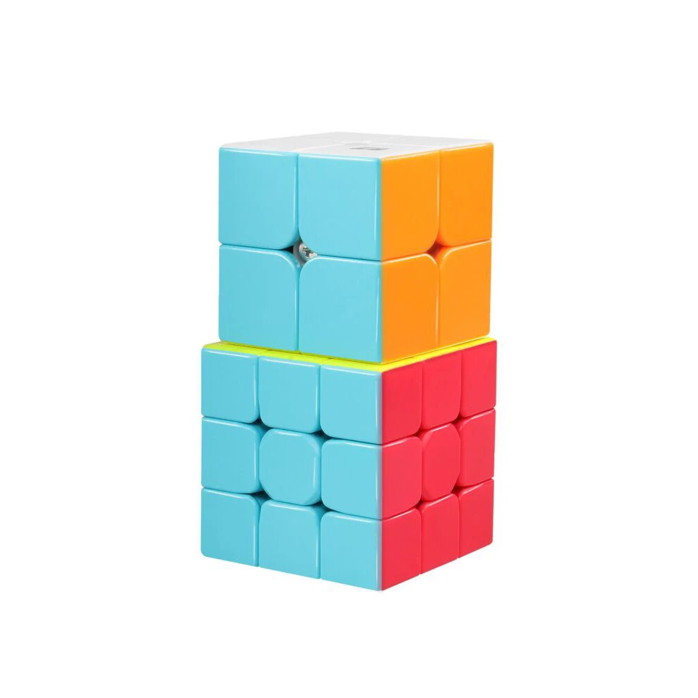 D-FantiX Qiyi магический куб набор Qidi s 2x2 воин W 3x3 Stickerless speed Cube набор 2x2 3x3 головоломка игрушка