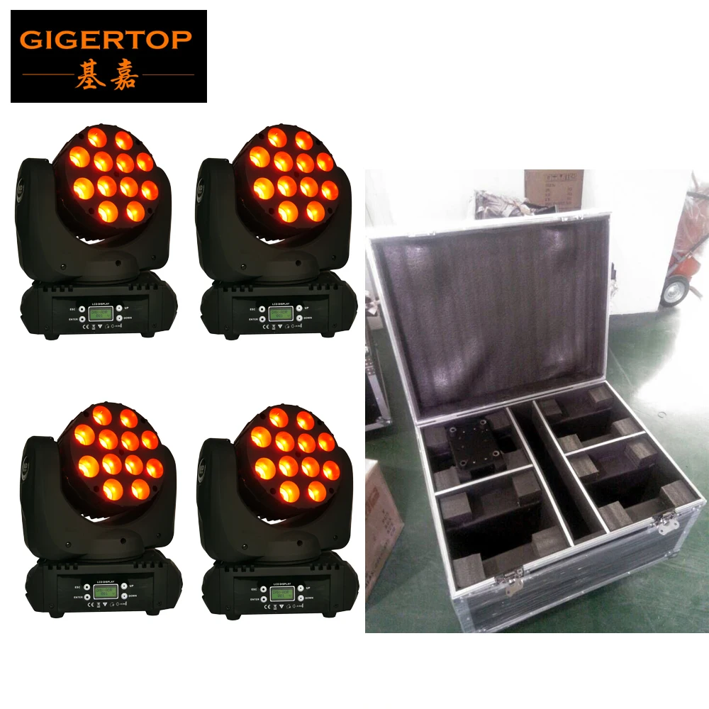 

Flight Case 4in1 Pack 12x10W Cree 4-IN-1 Led Moving Head Beam Stage Light RGBW Color Chinese Stage Light Manufacturer
