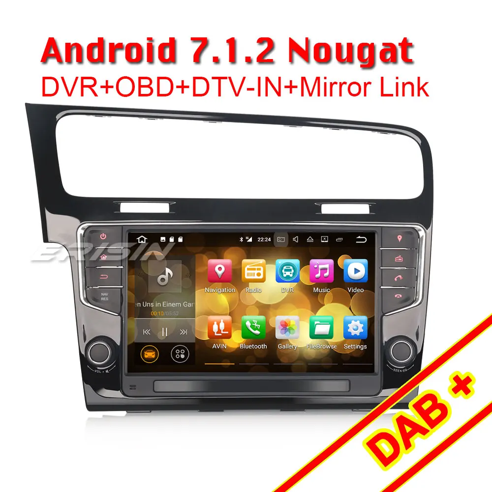 Erisin ES3711G 9 &quotAndroid 7 1 автомобильный DVD gps DAB + DVR для Golf | Автомобили и мотоциклы