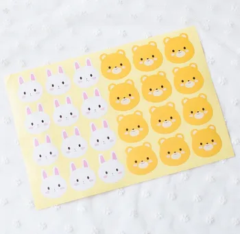 

240pcs/lot Cute Bear & Rabbit series seal Sticker set for DIY MultifunctionHandmade Products Sealing sticker