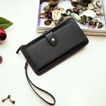

High quality genuine leather wallet cowhide women wallets Multifunctional long Design Wallet Zipper Coin Purse Card Holder