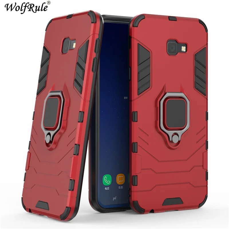 Rijke man Berg kleding op ruimte Auto Houder Magnetic Case Voor Samsung Galaxy J4 Plus Case 6.0 "3 In 1  Duurzaam Ring Stand cover Voor Samsung J4 Plus Funda SM  J415|Telefoonbumper| - AliExpress