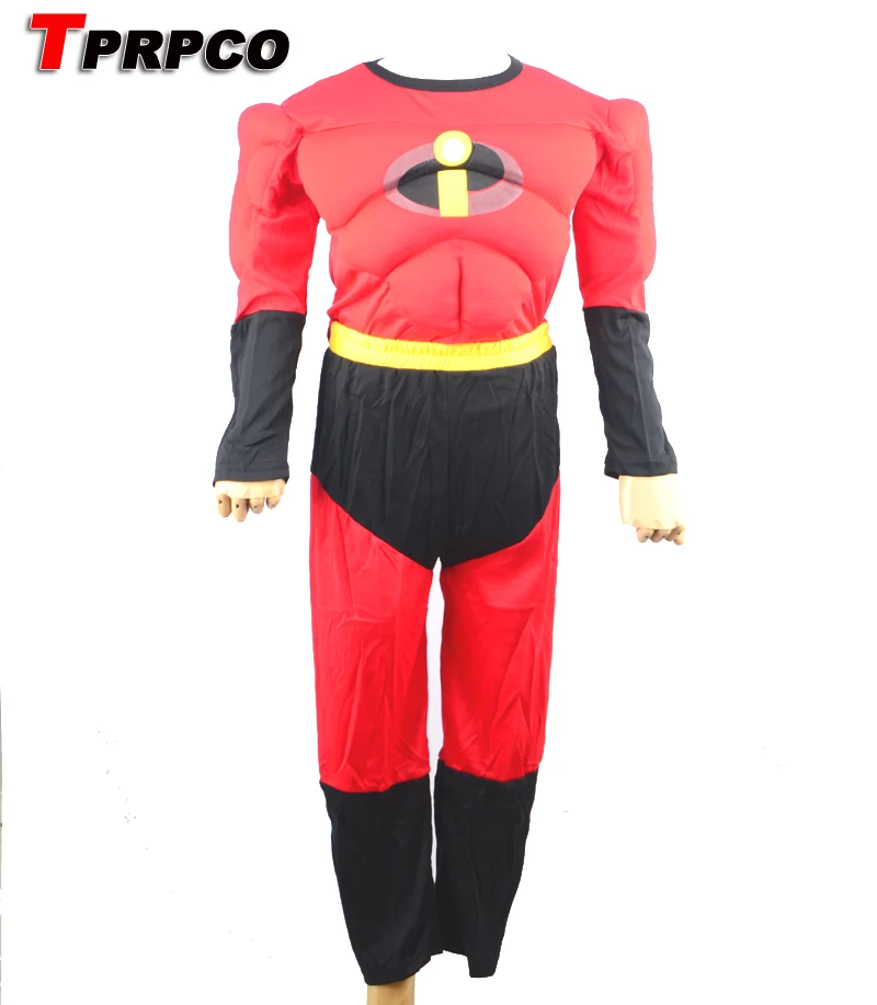 

3-7years Party Kids Comic Marvel The incredibles Bob Muscle Halloween Costume,boy roll play clothing NL1261