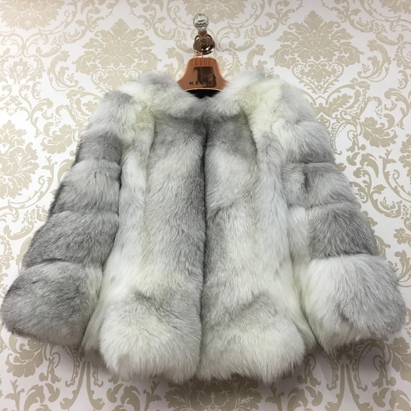 Натуральный мех серебристой лисы/красной лисы длинное пальто из лисьего меха Новая мода натуральный зимний жилет высокого качества Женский меховой жилет шуба
